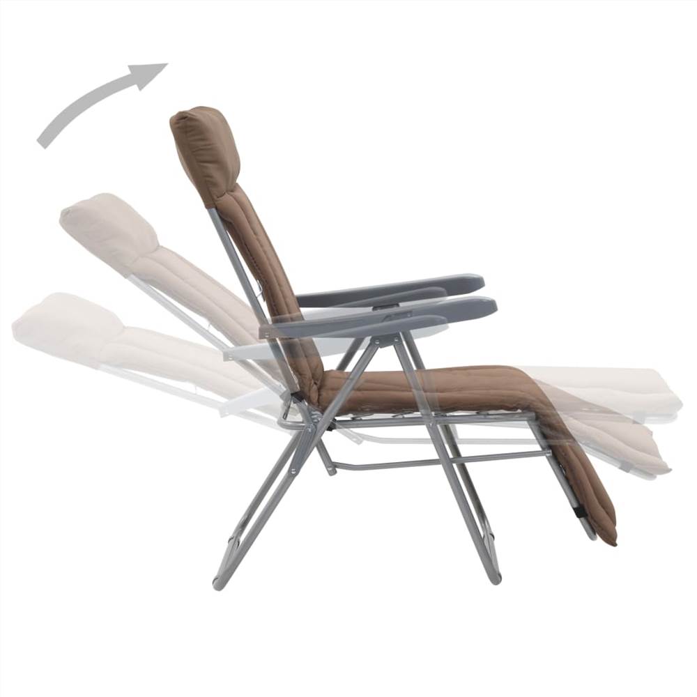 Folding Garden Chairs with Cushions 2 pcs Brown