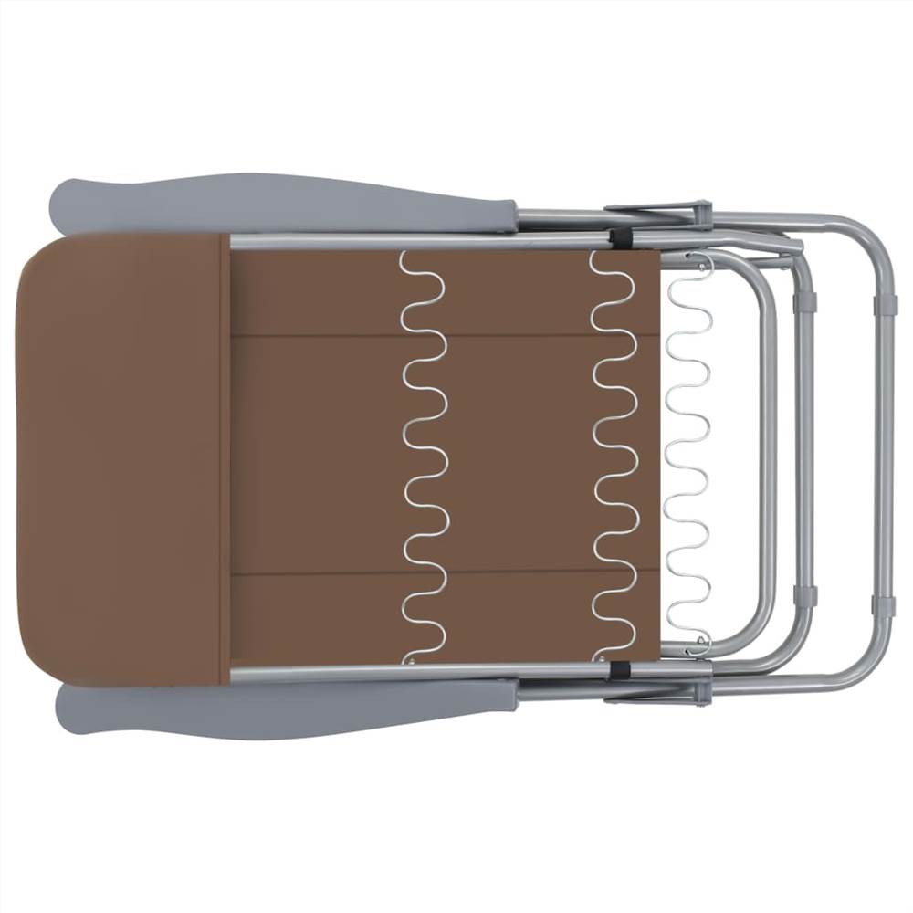Folding Garden Chairs with Cushions 2 pcs Brown