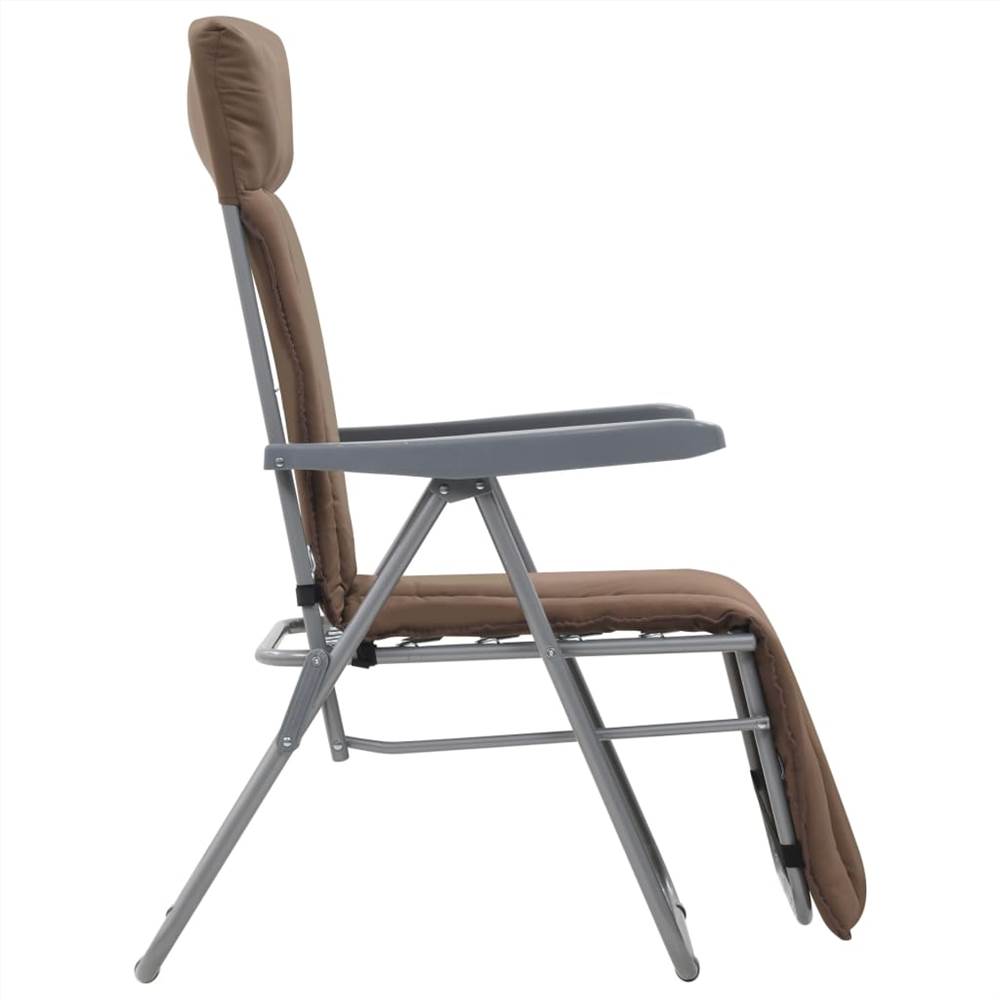 Folding Garden Chairs with Cushions 2 pcs Brown