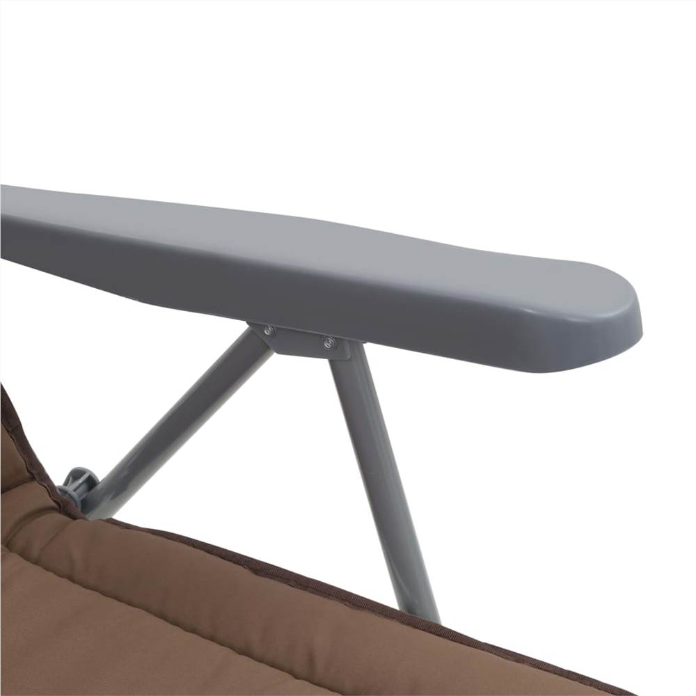Folding Garden Chairs with Cushions 2 pcs Brown