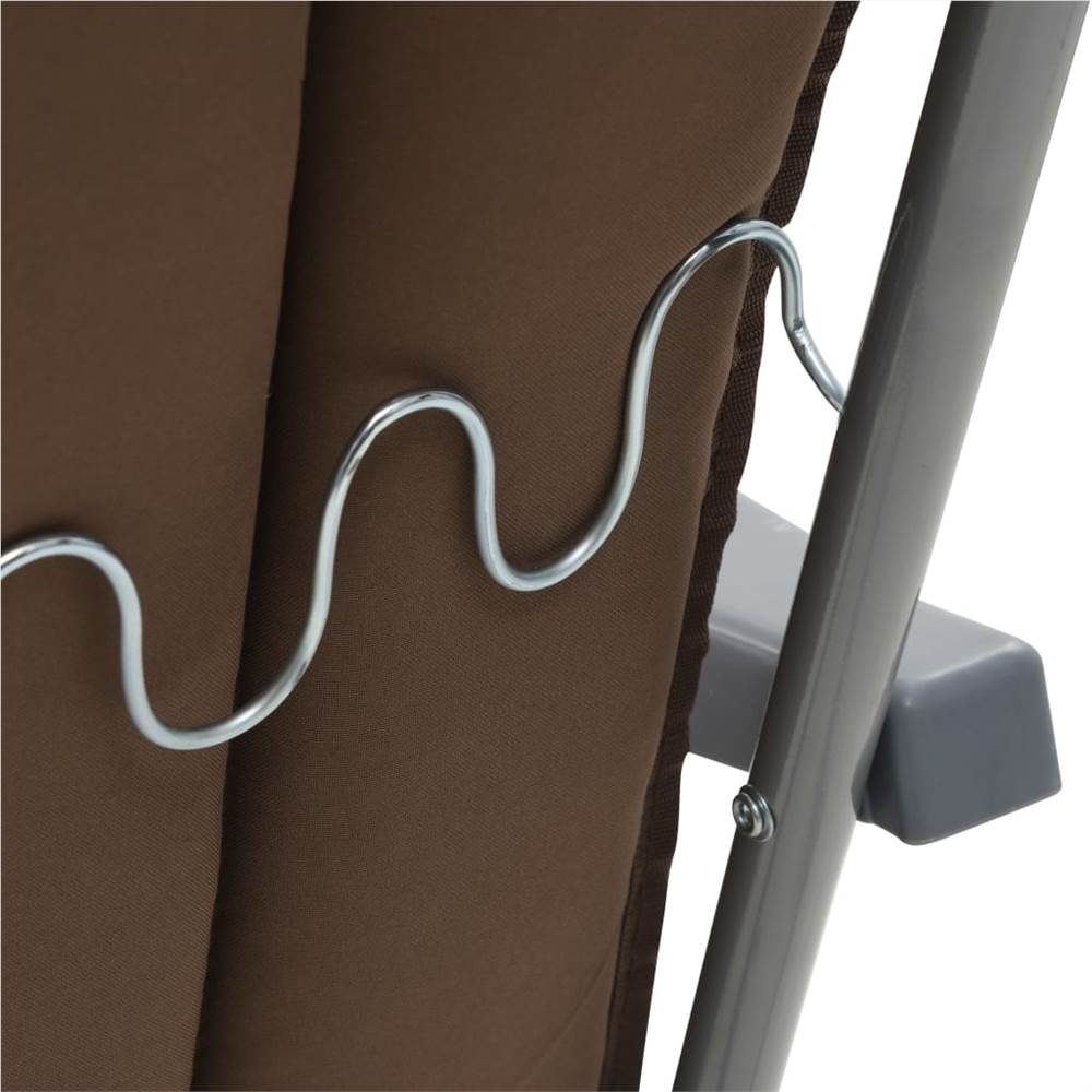 Folding Garden Chairs with Cushions 2 pcs Brown