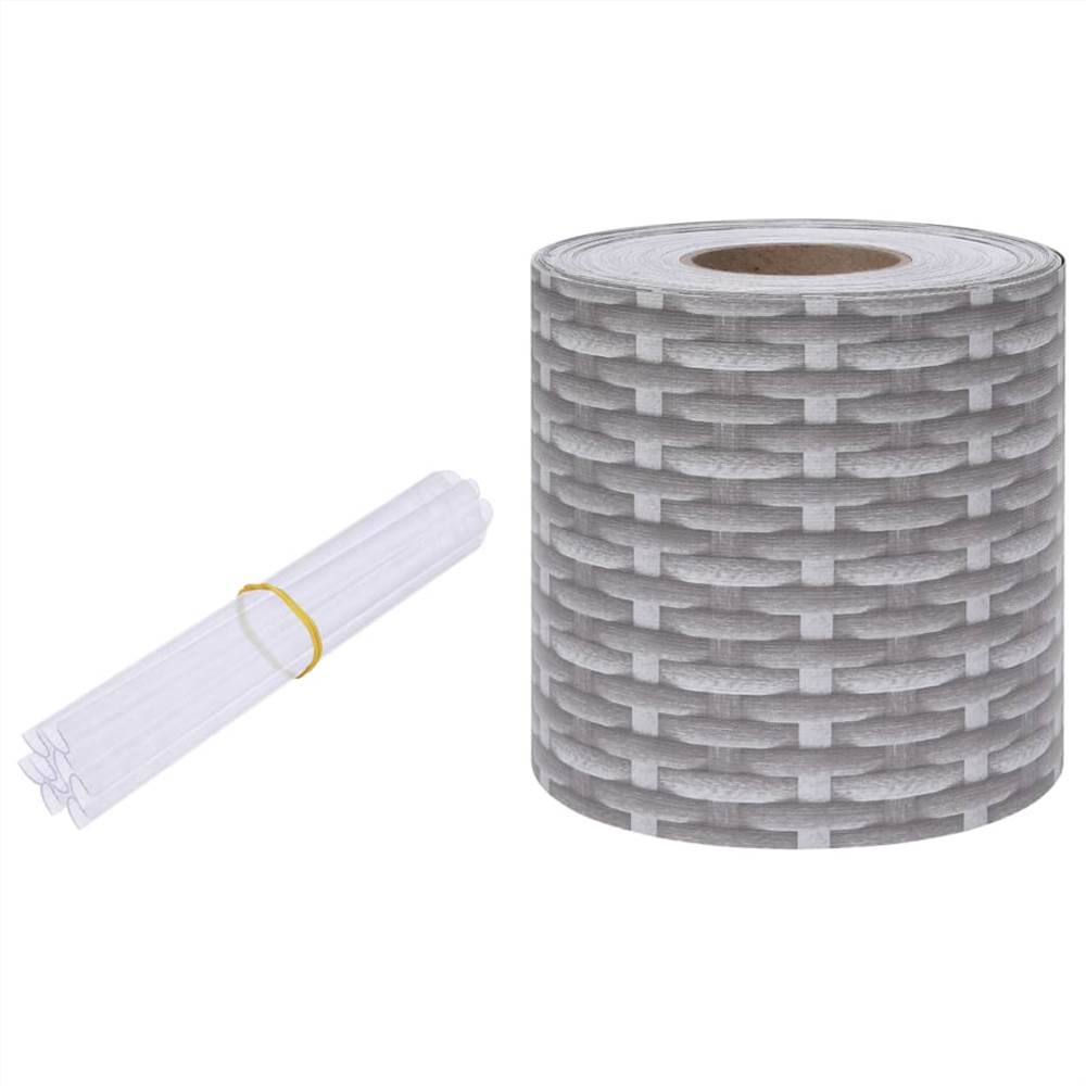 Garden Privacy Screen PVC 70x0.19 m Rattan Grey