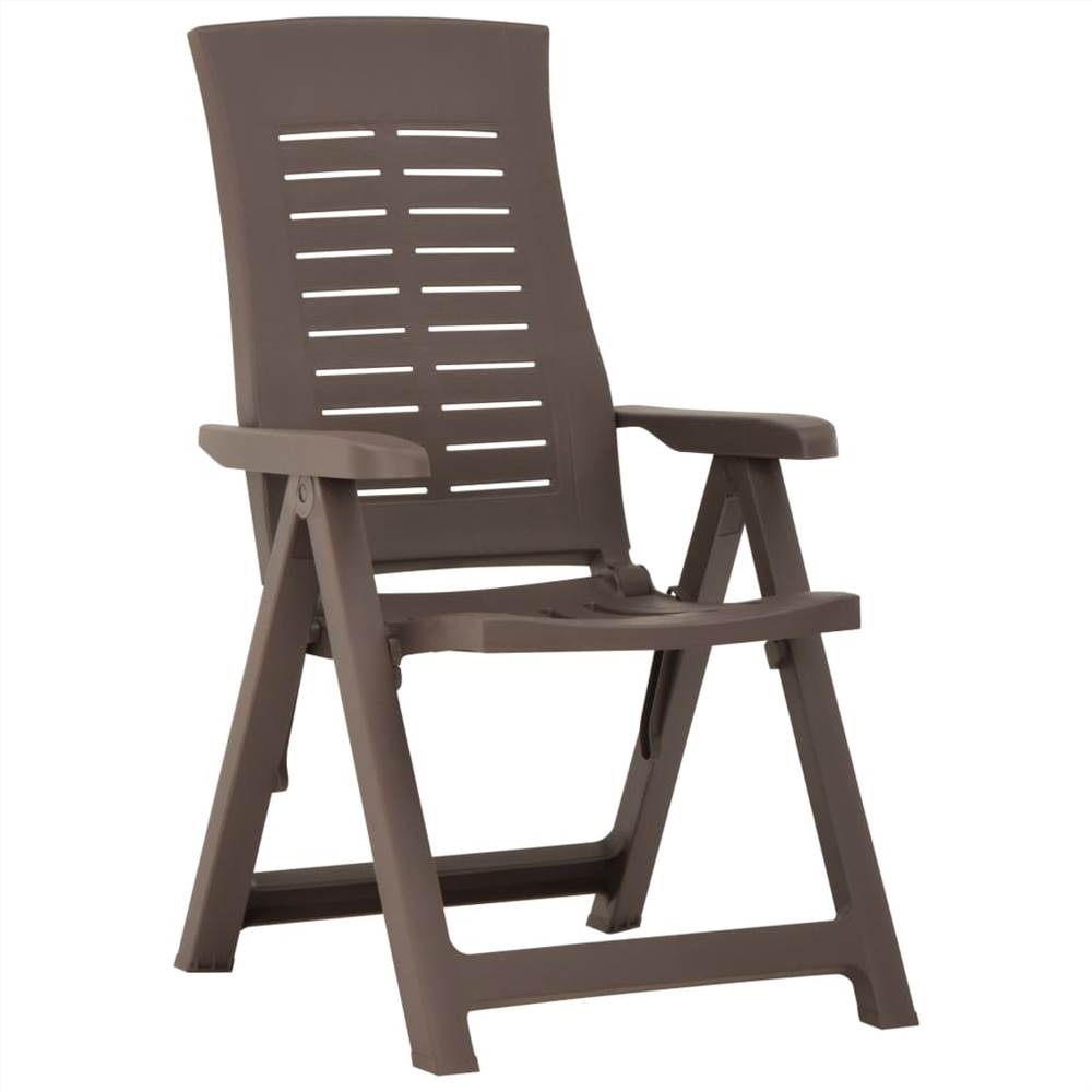 Garden Reclining Chairs 2 pcs Plastic Mocha