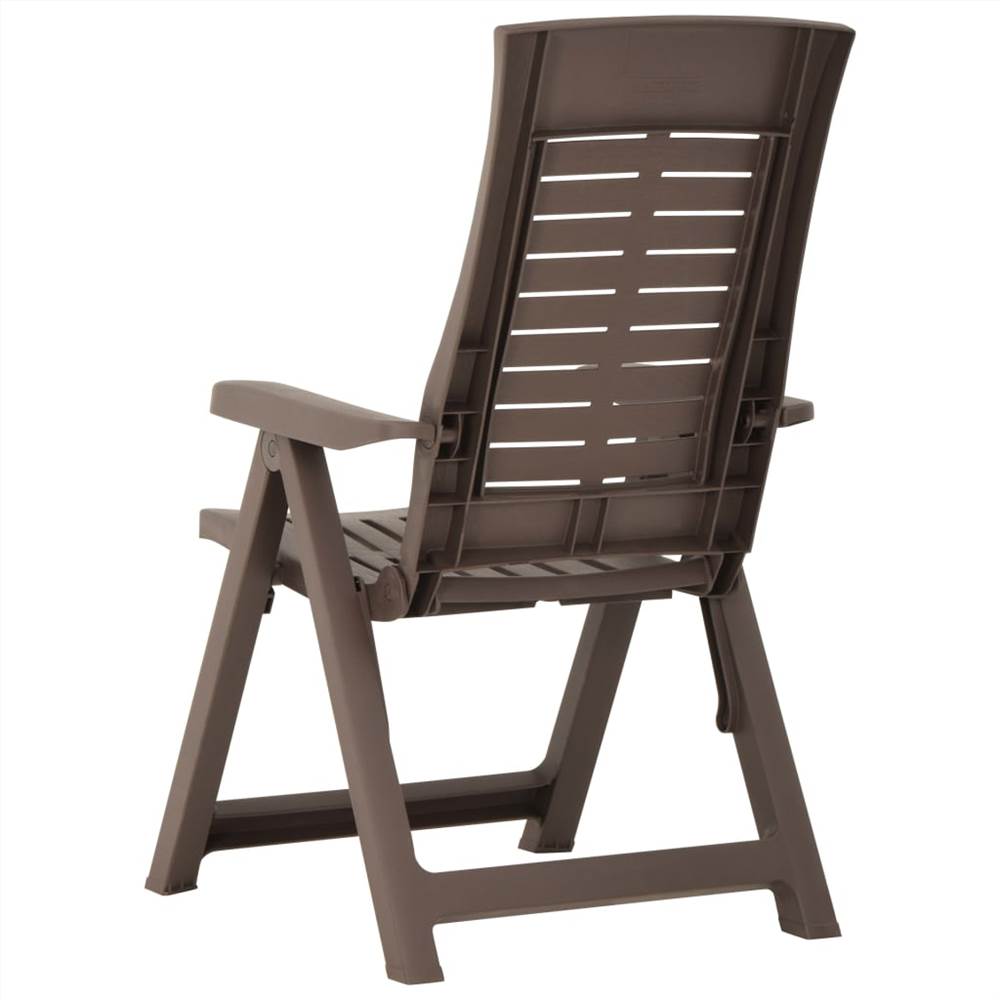 Garden Reclining Chairs 2 pcs Plastic Mocha