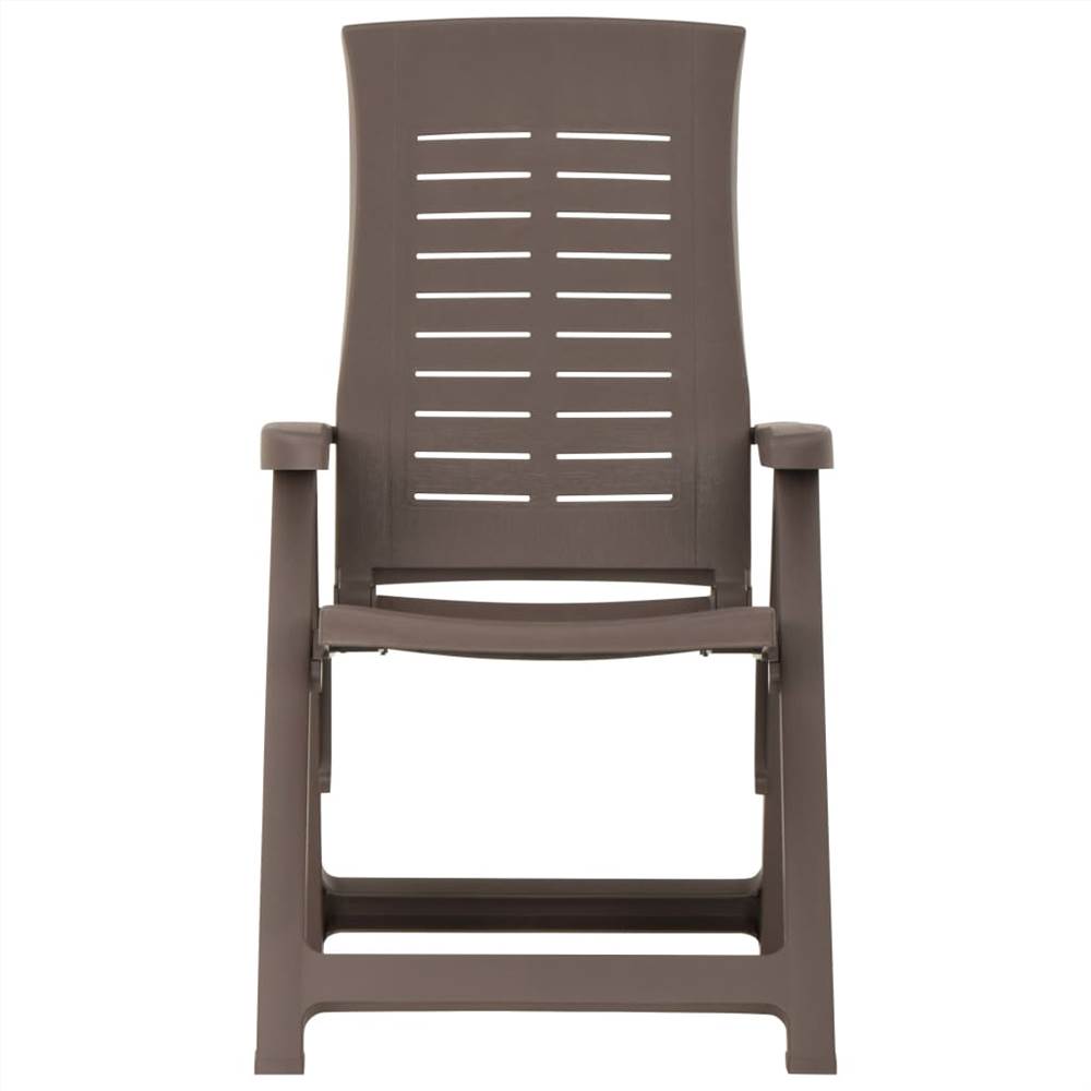 Garden Reclining Chairs 2 pcs Plastic Mocha
