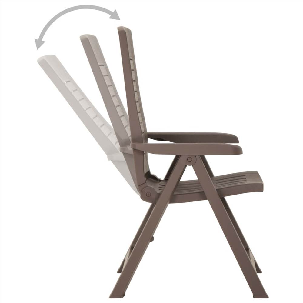 Garden Reclining Chairs 2 pcs Plastic Mocha