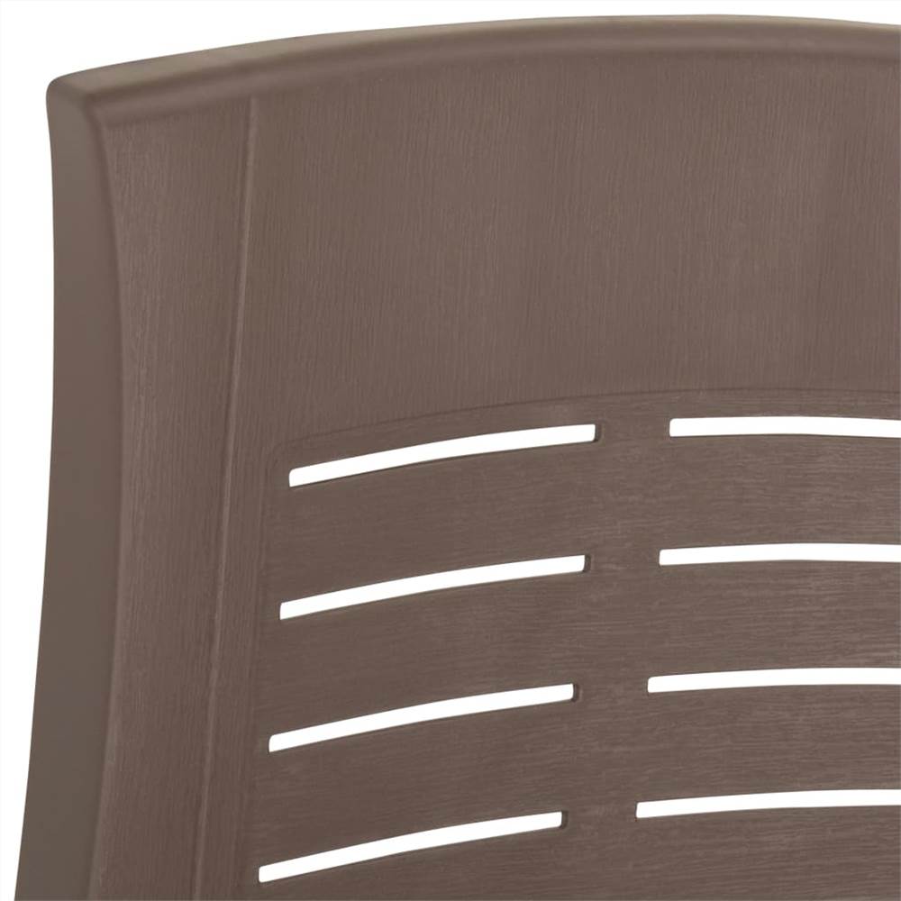 Garden Reclining Chairs 2 pcs Plastic Mocha