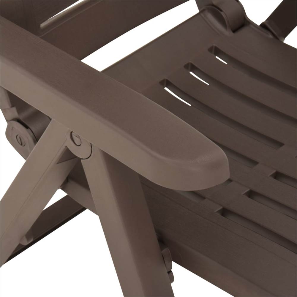 Garden Reclining Chairs 2 pcs Plastic Mocha