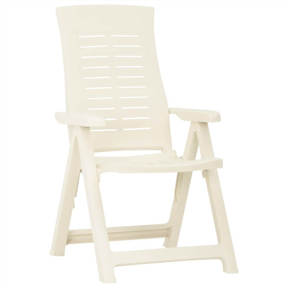 Garden Reclining Chairs 2 pcs Plastic White
