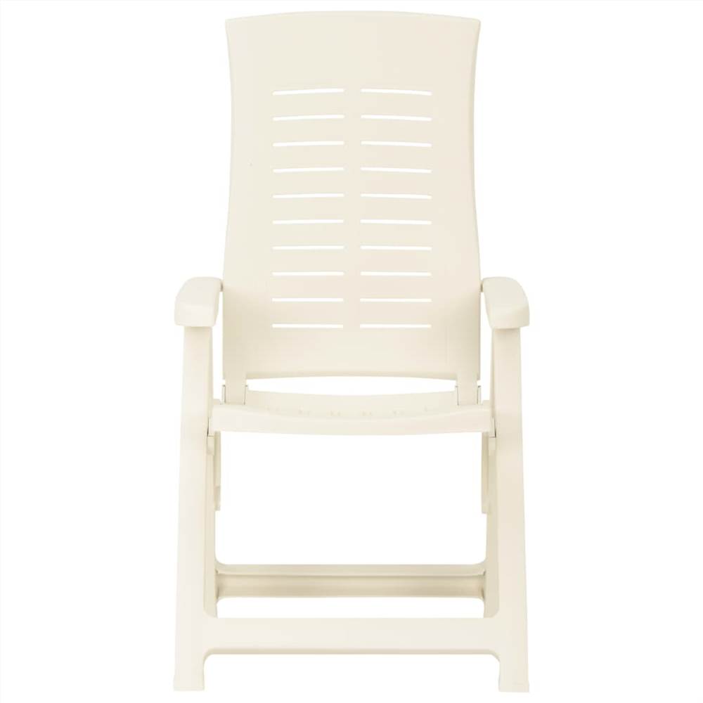 Garden Reclining Chairs 2 pcs Plastic White