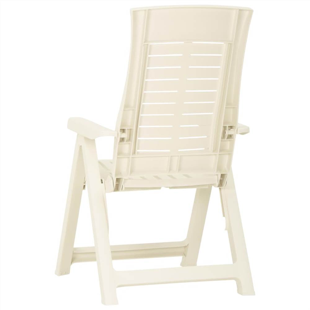Garden Reclining Chairs 2 pcs Plastic White