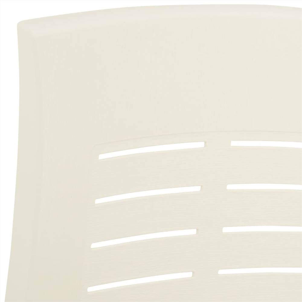 Garden Reclining Chairs 2 pcs Plastic White