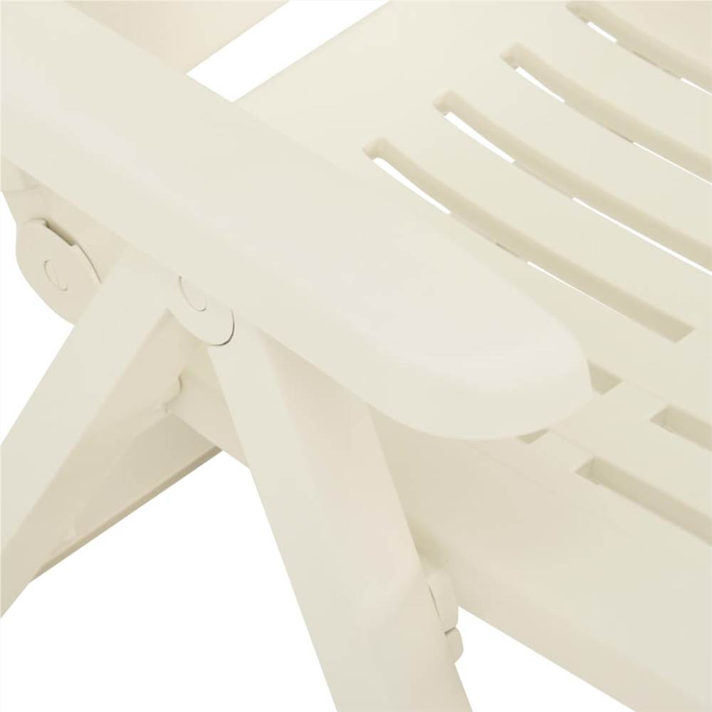 Garden Reclining Chairs 2 pcs Plastic White