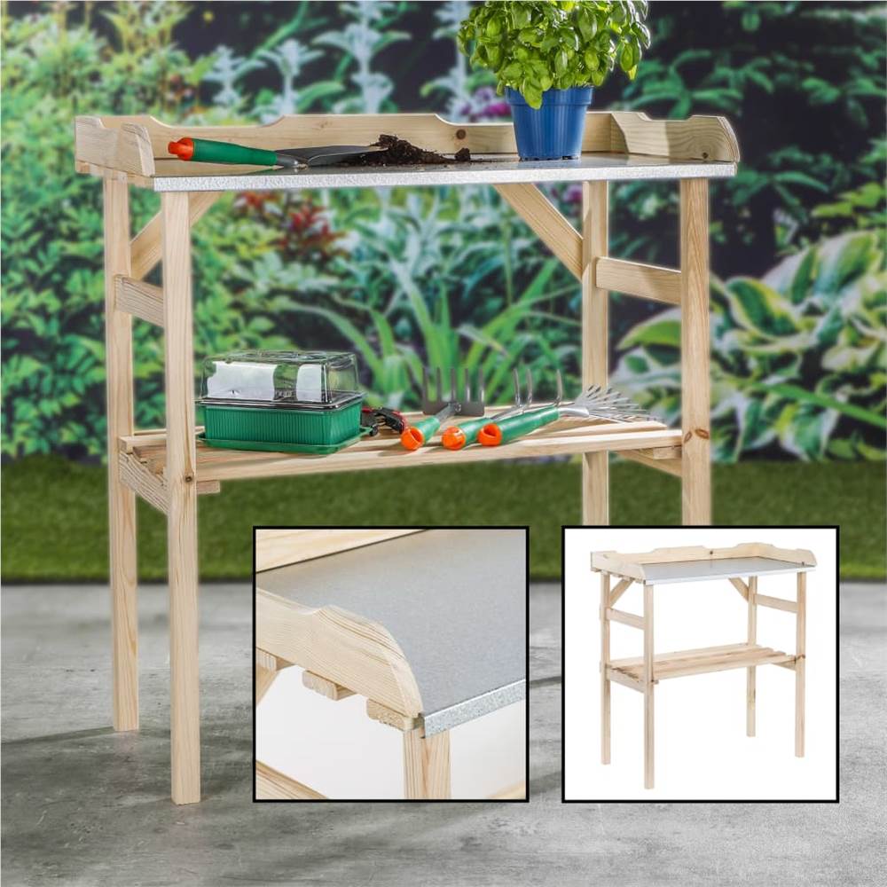HI Wooden Planting Table 82x38x78 cm