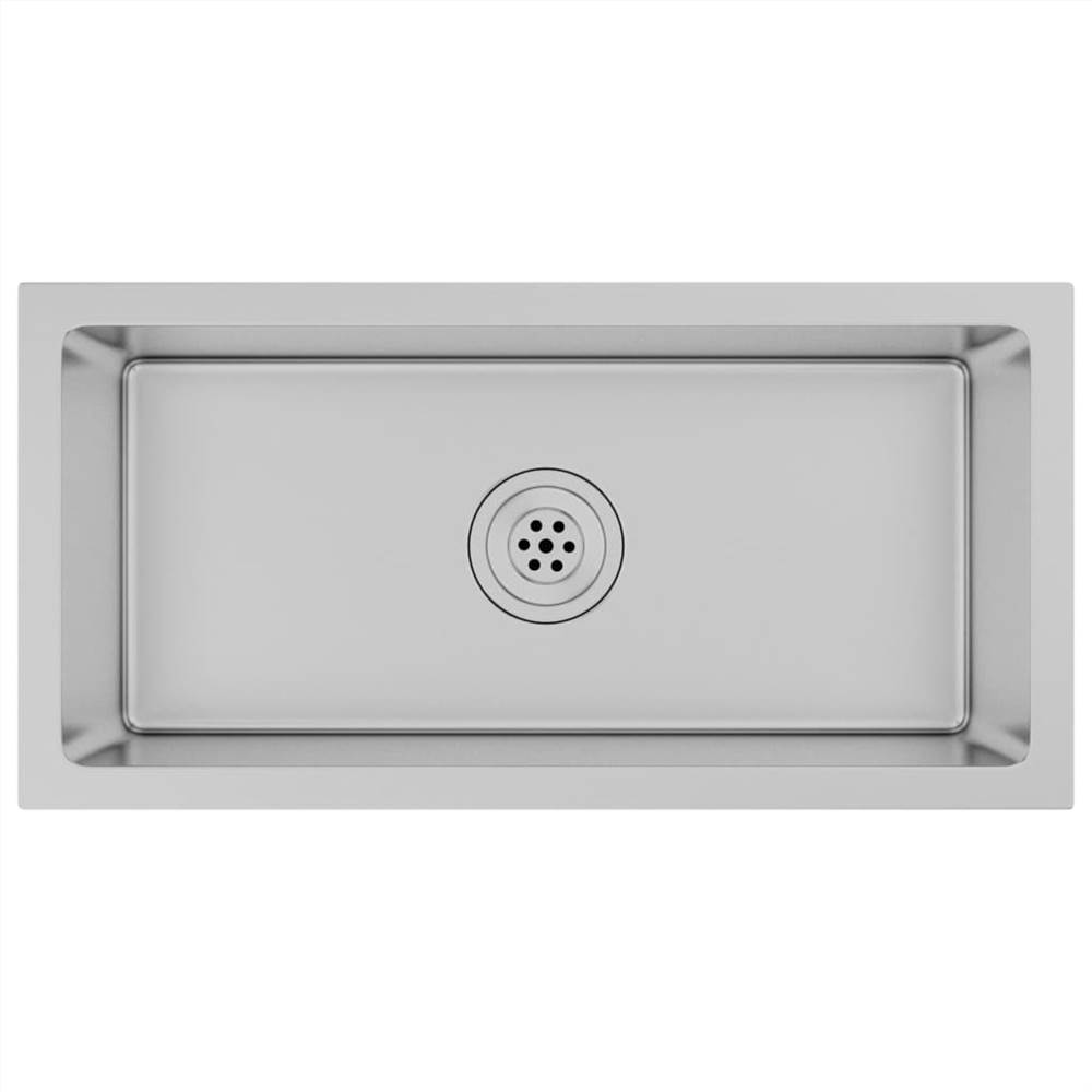 Handmade Kitchen Sink with Strainer Stainless Steel