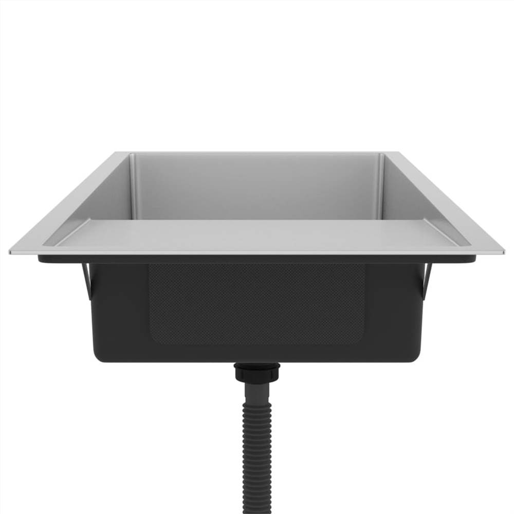 Handmade Kitchen Sink with Strainer Stainless Steel