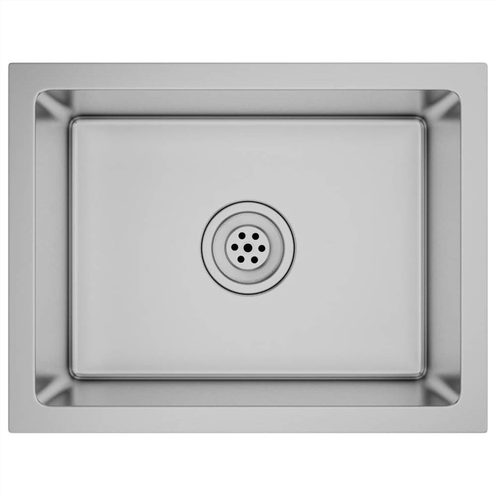 Handmade Kitchen Sink with Strainer Stainless Steel