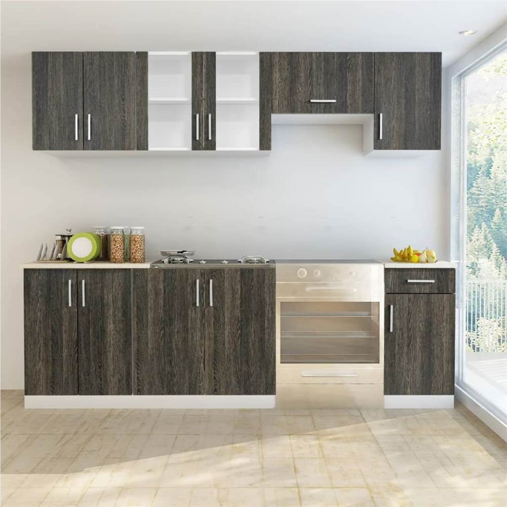 Kitchen Cabinet Unit 7 Pieces Wenge Look