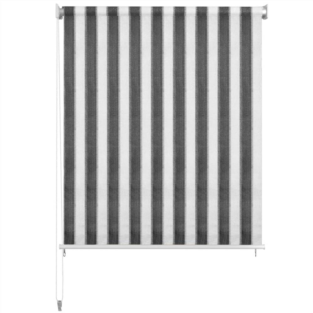 Outdoor Roller Blind 350x230 cm Anthracite and White Stripe