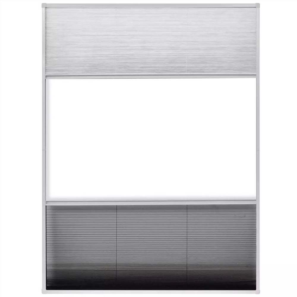 Plisse Insect Screen for Windows Aluminium 60x80 cm with Shade
