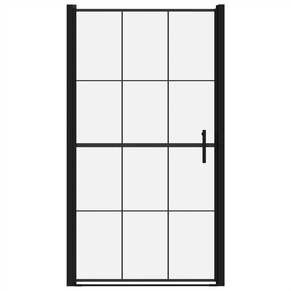 Shower Door Tempered Glass 100x178 cm Black