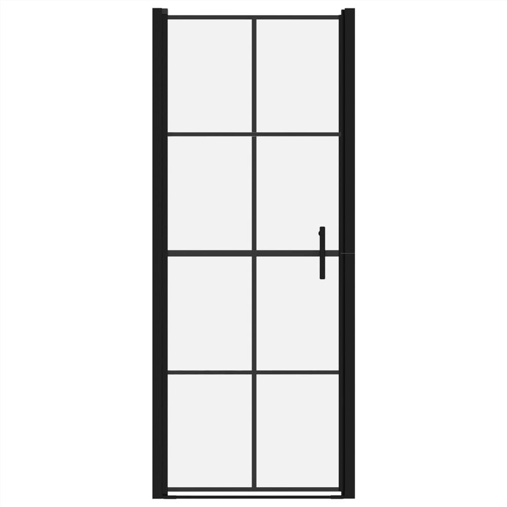 Shower Door Tempered Glass 91x195 cm Black