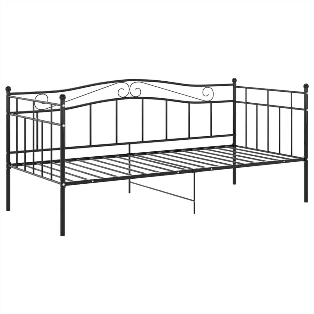 Sofa Bed Frame Black Metal 90x200 cm