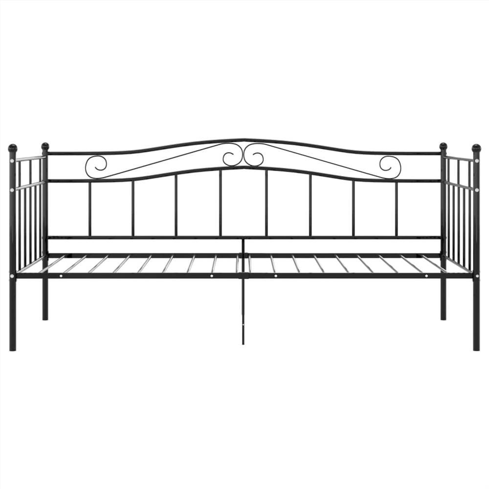Sofa Bed Frame Black Metal 90x200 cm