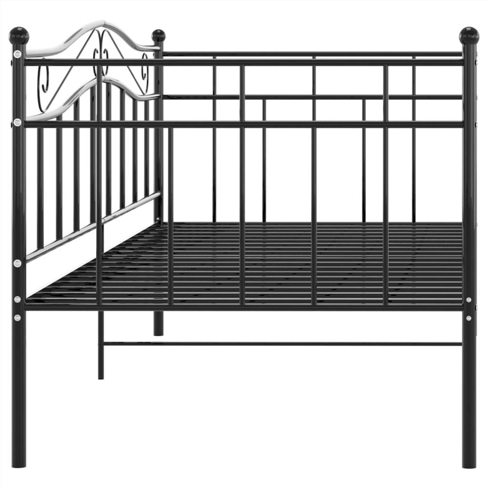 Sofa Bed Frame Black Metal 90x200 cm