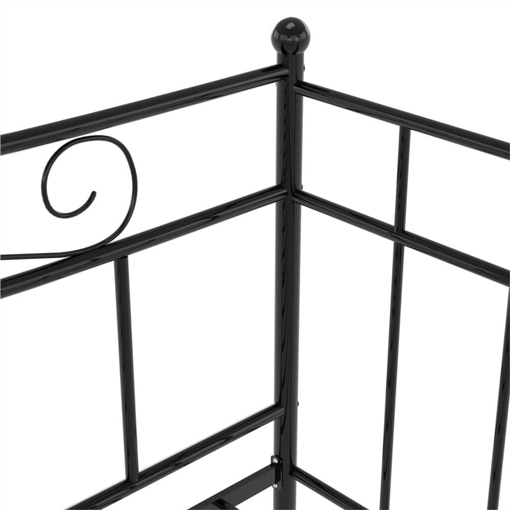 Sofa Bed Frame Black Metal 90x200 cm