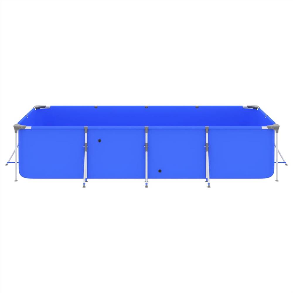 Swimming Pool with Steel Frame 394x207x80 cm Blue