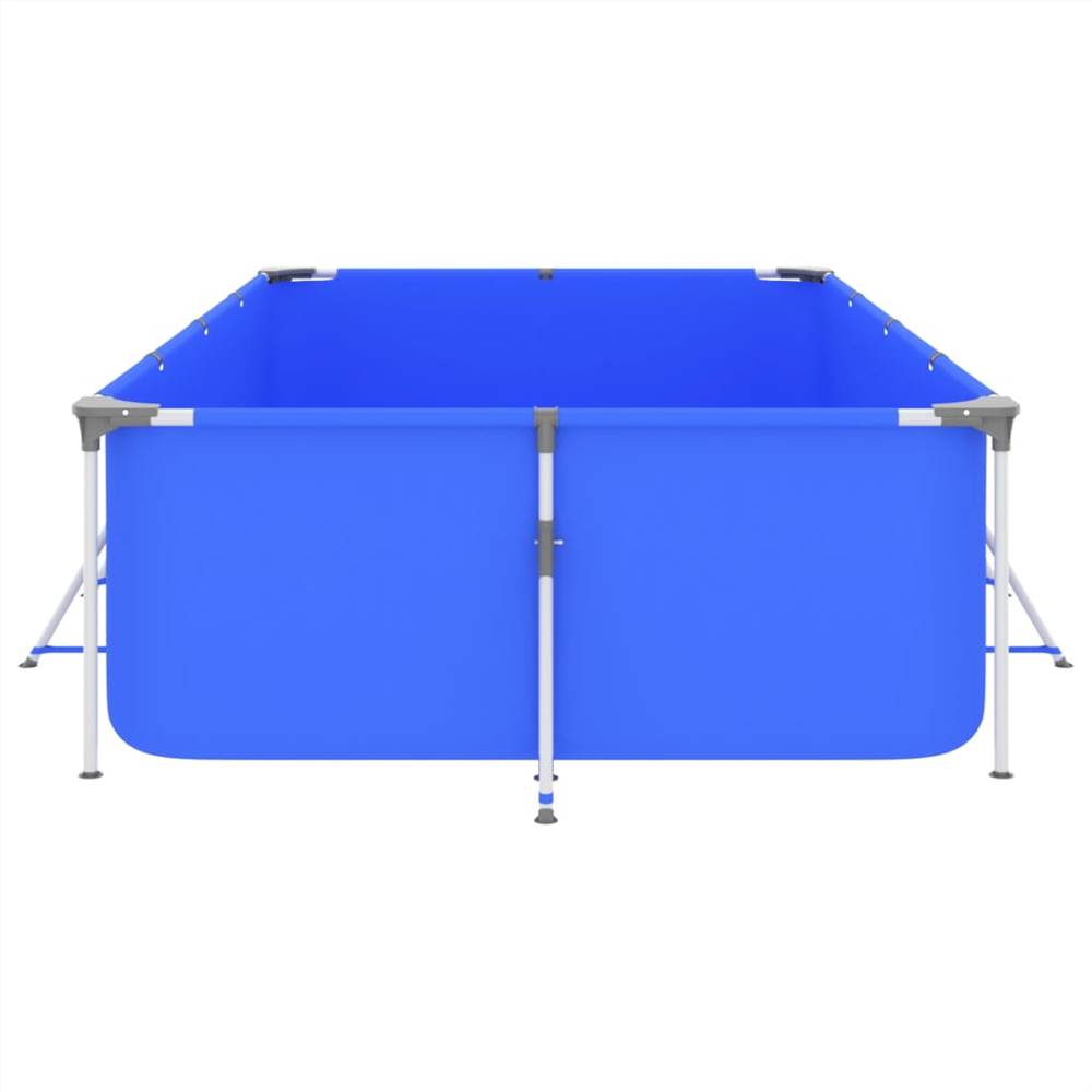 Swimming Pool with Steel Frame 394x207x80 cm Blue
