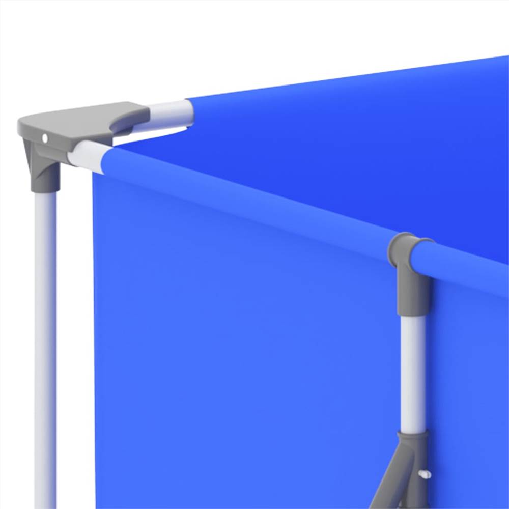 Swimming Pool with Steel Frame 394x207x80 cm Blue