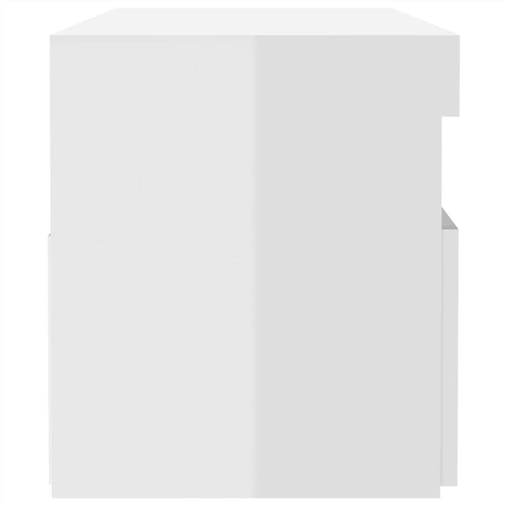 TV Cabinet with LED Lights High Gloss White 60x35x40 cm