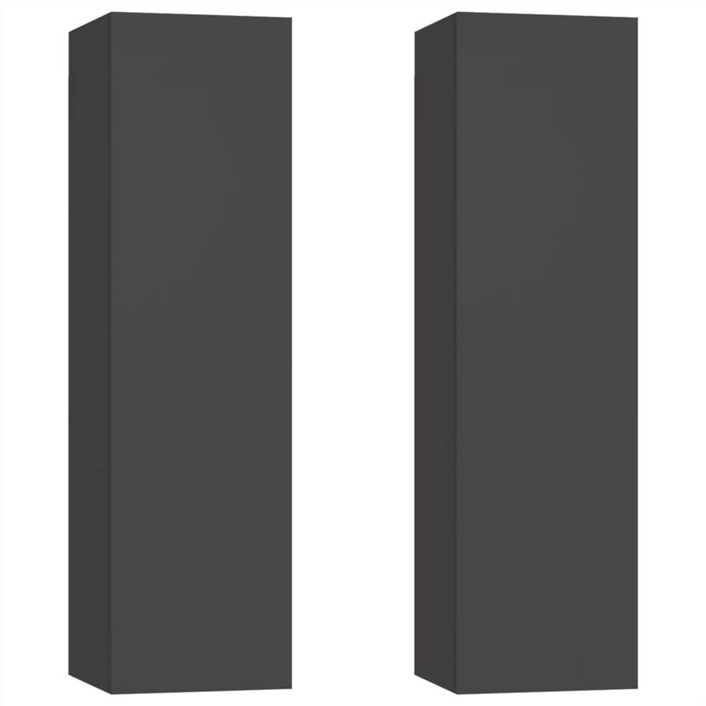 TV Cabinets 2 pcs Grey 30.5x30x110 cm Chipboard