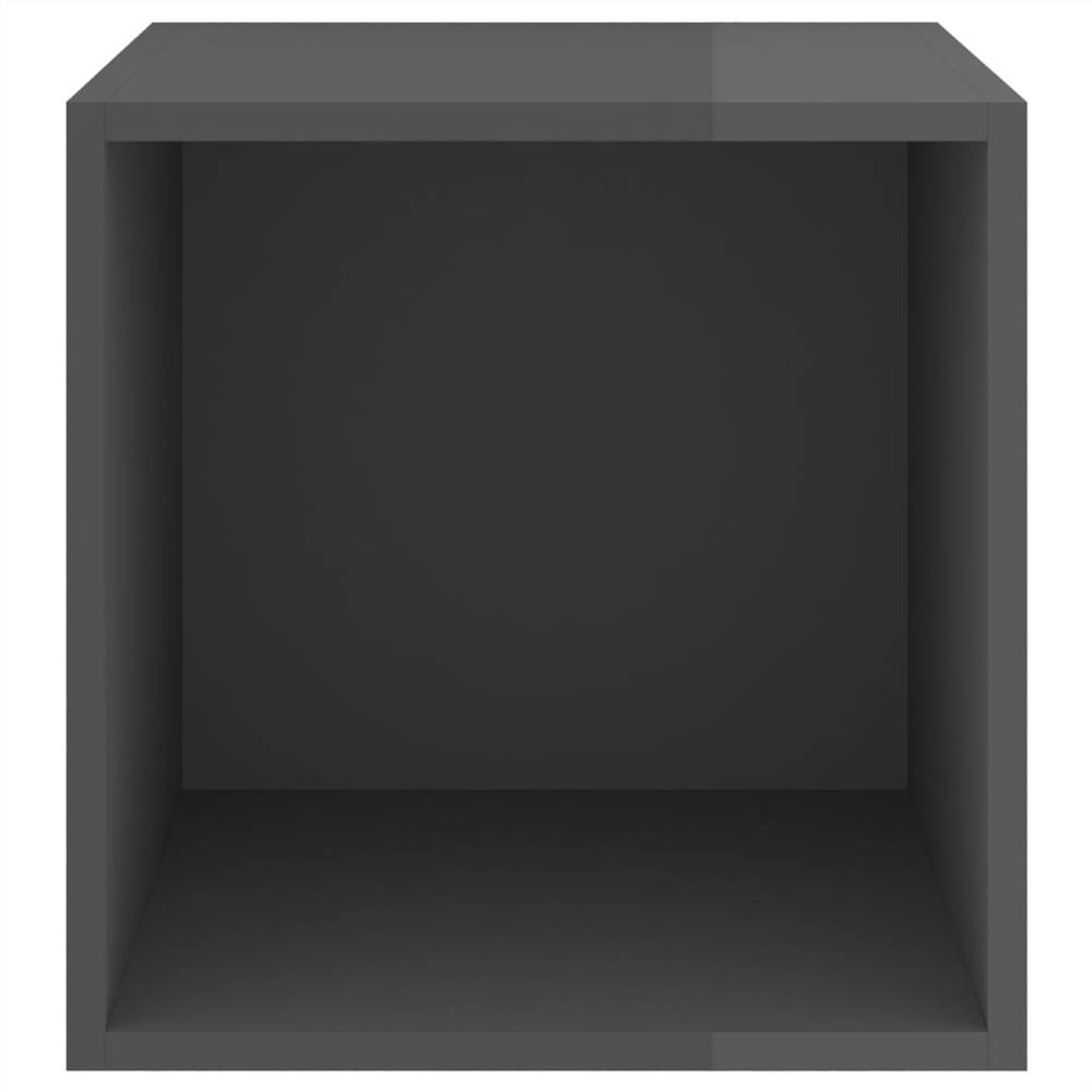 Wall Cabinet High Gloss Grey 37x37x37 cm Chipboard