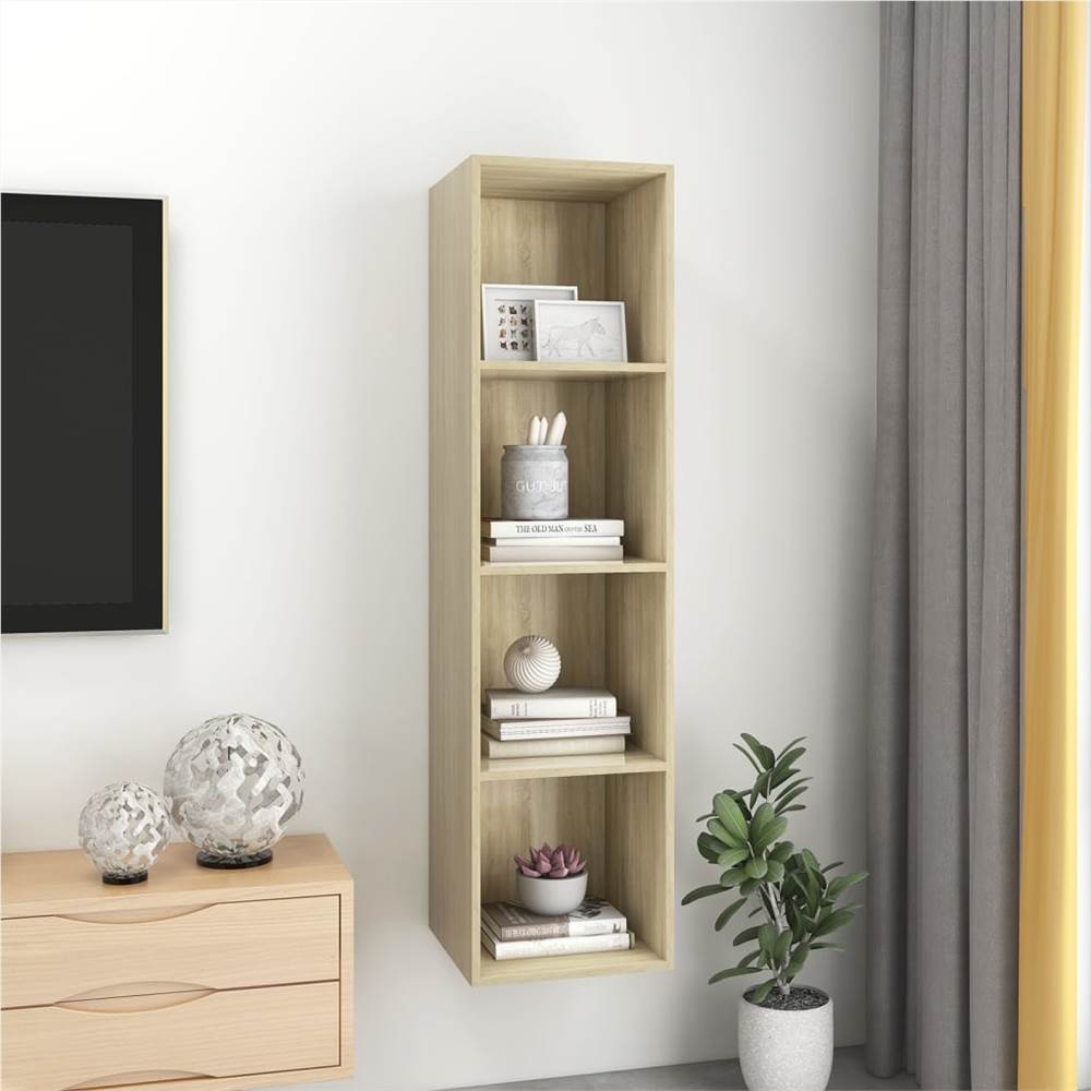 Wall-mounted TV Cabinet Sonoma Oak 37x37x142.5 cm Chipboard