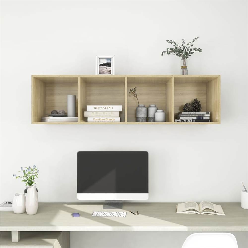 Wall-mounted TV Cabinet Sonoma Oak 37x37x142.5 cm Chipboard