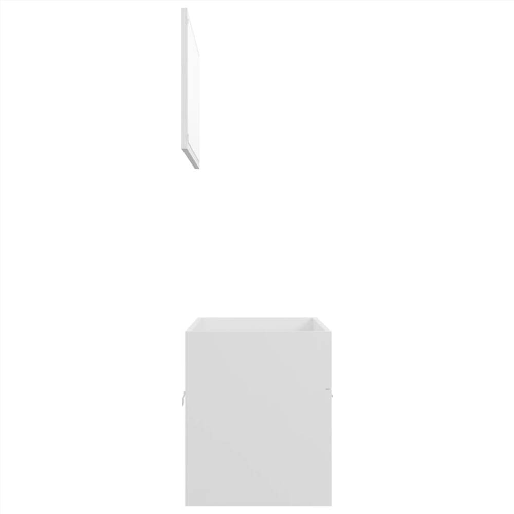 2 Piece Bathroom Furniture Set White Chipboard
