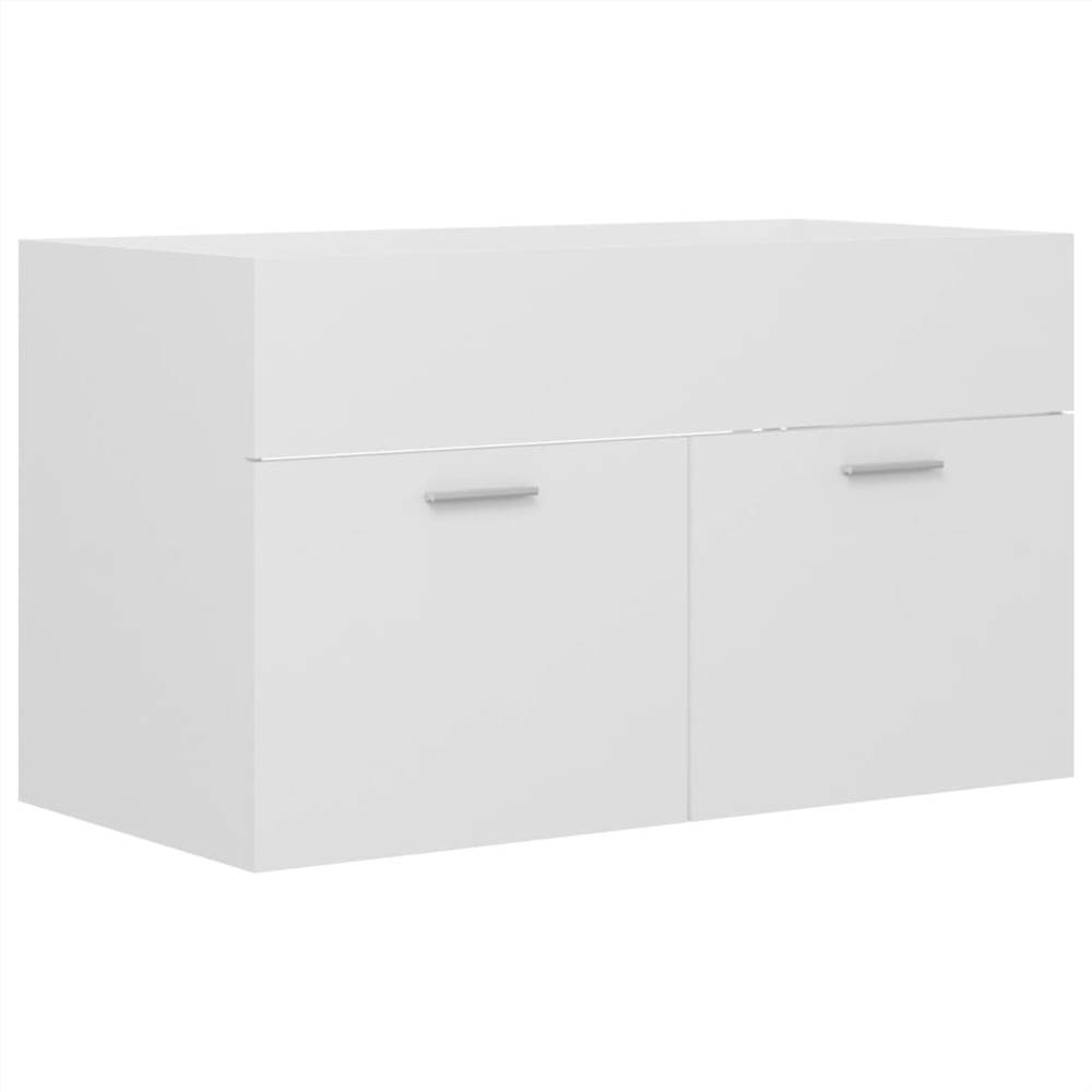 2 Piece Bathroom Furniture Set White Chipboard