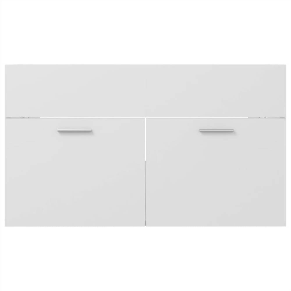 2 Piece Bathroom Furniture Set White Chipboard