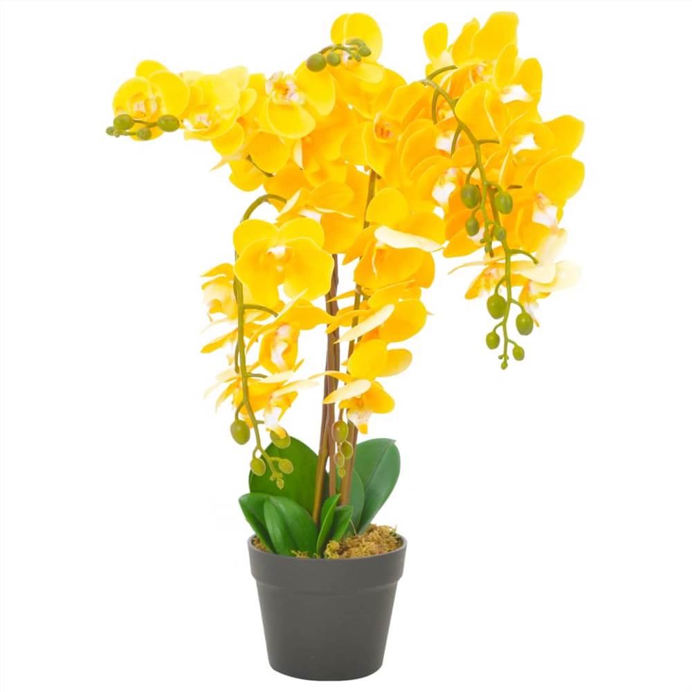 

Artificial Plant Orchid with Pot Yellow 60 cm