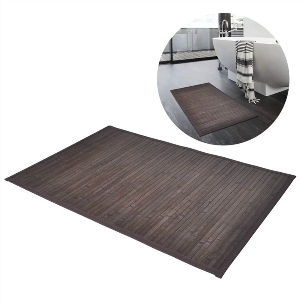Bamboo Bath Mats 4 pcs 60x90 cm Dark Brown