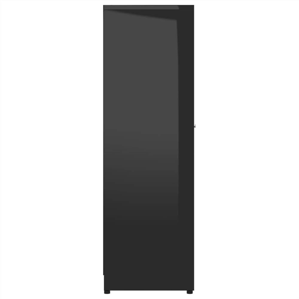 Bathroom Cabinet High Gloss Black 30x30x95 cm Chipboard