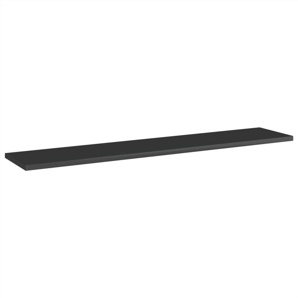 Bookshelf Boards 4 pcs High Gloss Black 100x20x1.5 cm Chipboard