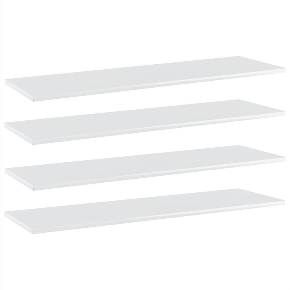 

Bookshelf Boards 4 pcs High Gloss White 100x30x1.5 cm Chipboard