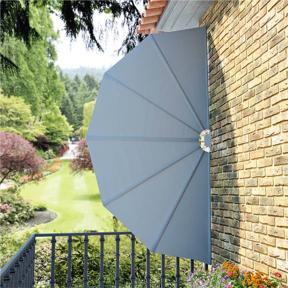 Collapsible Terrace Side Awning Grey 160 cm