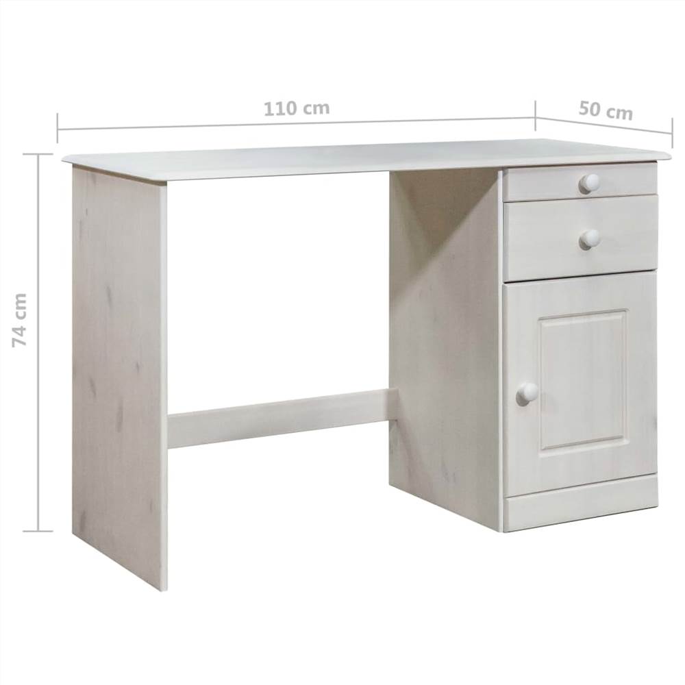 Desk with Drawers 110x50x74 cm Solid Pine Wood