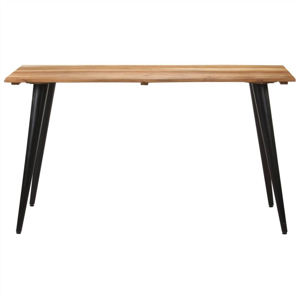 Dining Table with Live Edges 140x60x75 cm Solid Acacia Wood