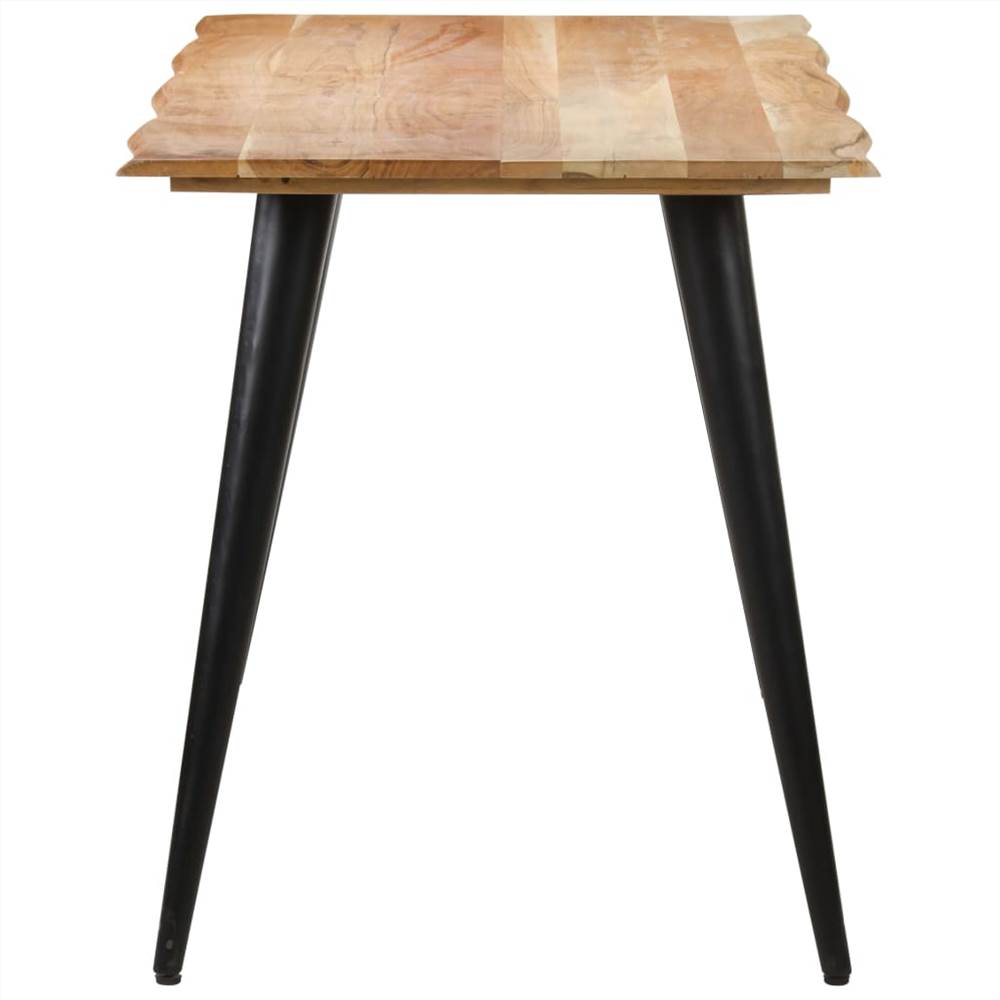 Dining Table with Live Edges 140x60x75 cm Solid Acacia Wood